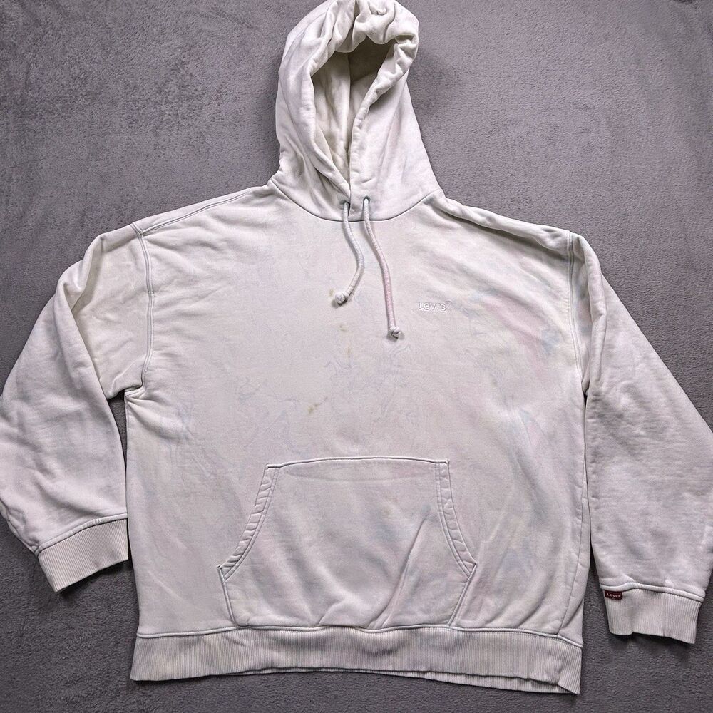Levi's Pullover Hoodie Mens L Pastel Marble Tie Dye Logo